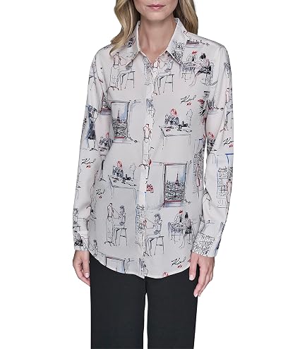 Amazon.com: KARL LAGERFELD Paris Women's Sportswear Blouse, Black